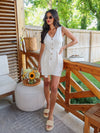 Akari Stripe Linen Romper - Stitch And Feather