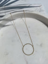 Circle Pendant Necklace - Stitch And Feather