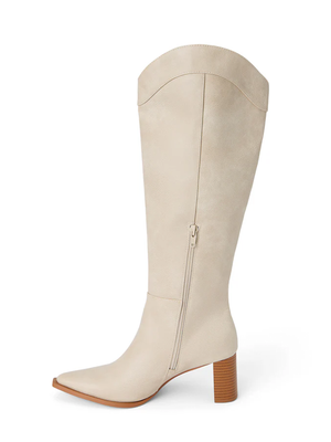 Bonnye Knee High Boot in Ivory - Stitch And Feather