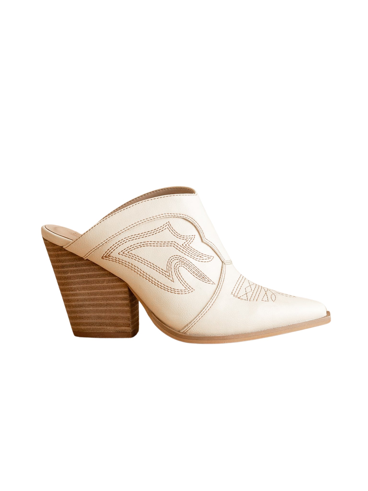 The Kiara Western Mule in Off White – Stitch And Feather