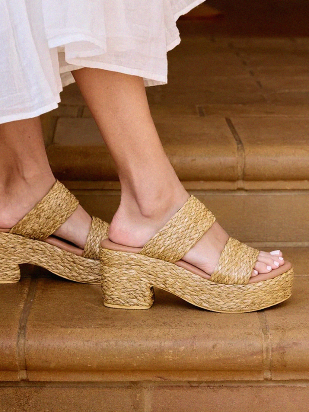 Ocean Ave Wedge in Cognac - Stitch And Feather