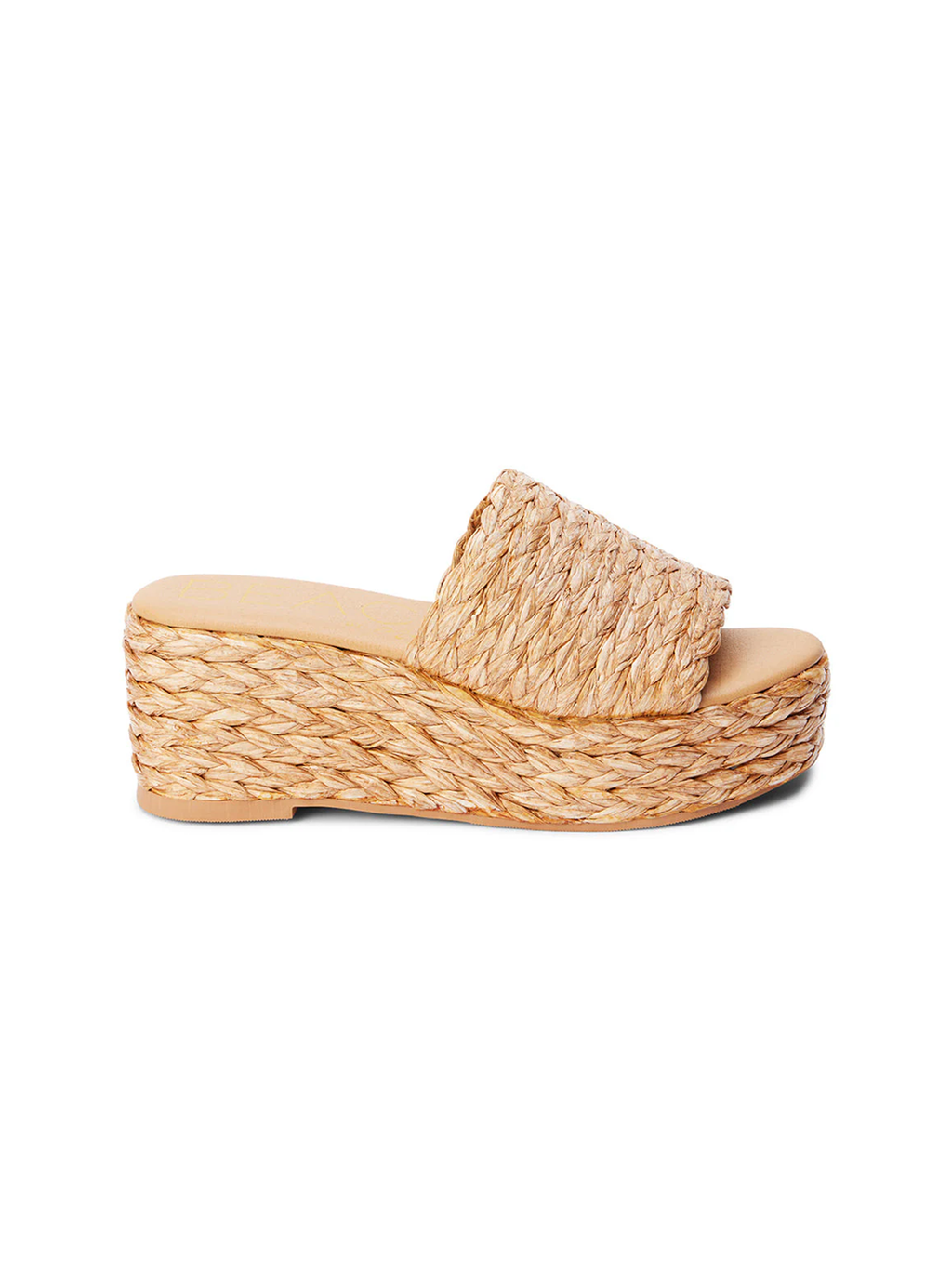 Peony Raffia Slide in Cognac - Stitch And Feather