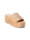 Peony Raffia Slide in Cognac - Stitch And Feather