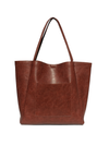 Zoey Vegan Leather Tote in Raisin - Stitch And Feather