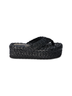 Sailor Raffia Sandal Black