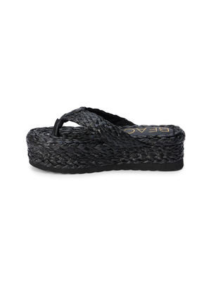 Sailor Raffia Sandal Black