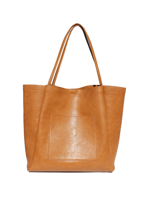 Zoey Vegan Leather Tote in Tan - Stitch And Feather