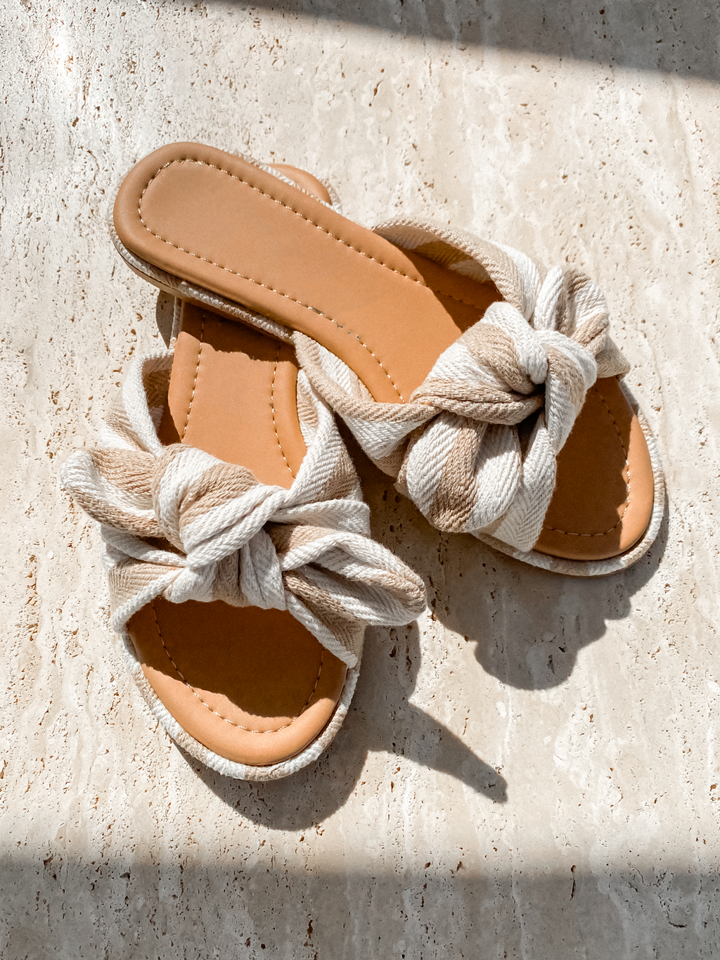 Rachael Knot Slides in Taupe - Stitch And Feather
