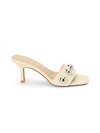 Theo Heeled Sandal in Cream - Stitch And Feather