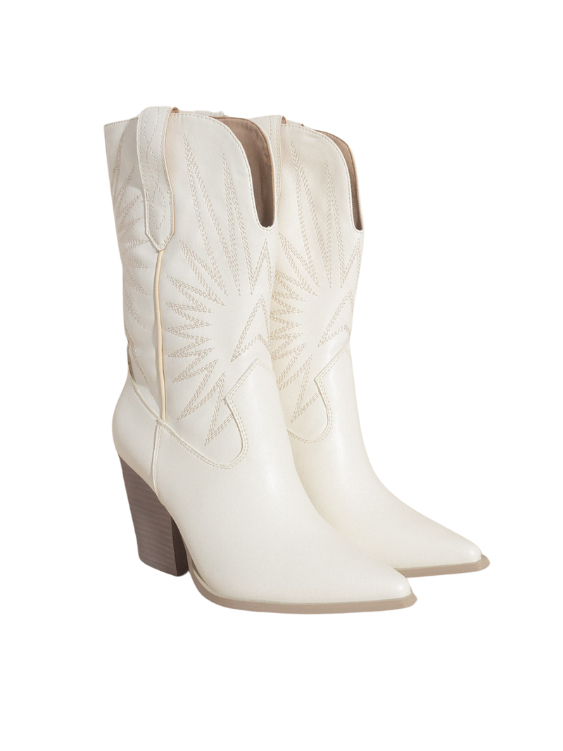 Emersyn Boot in White - Stitch And Feather