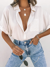 Oatmeal Linen Pocket Top - Stitch And Feather
