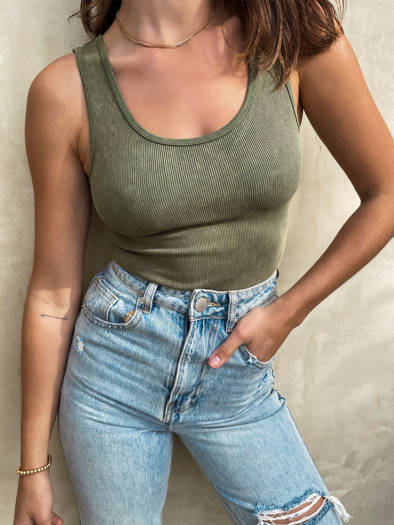 Mineral Bodysuit in Sage - Stitch And Feather