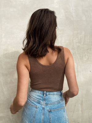 Mineral Bodysuit in Mocha - Stitch And Feather