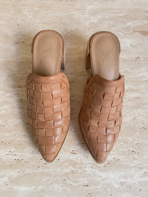 Stephanie Woven Mule in Light Taupe - Final Sale - Stitch And Feather