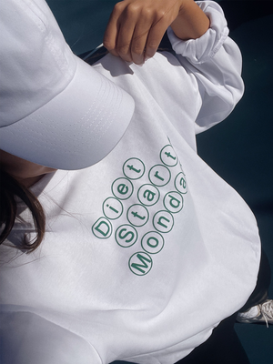 Diet Starts Monday Top in White - Final Sale - Stitch And Feather