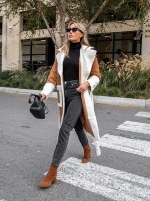Hudson Suede Sherpa Coat - Final Sale - Stitch And Feather