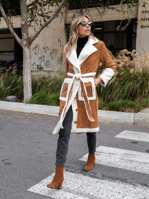 Hudson Suede Sherpa Coat - Final Sale - Stitch And Feather
