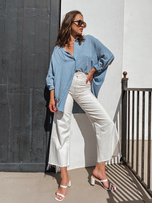Anika Button Down in Blue - Stitch And Feather