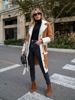 Hudson Suede Sherpa Coat - Final Sale - Stitch And Feather