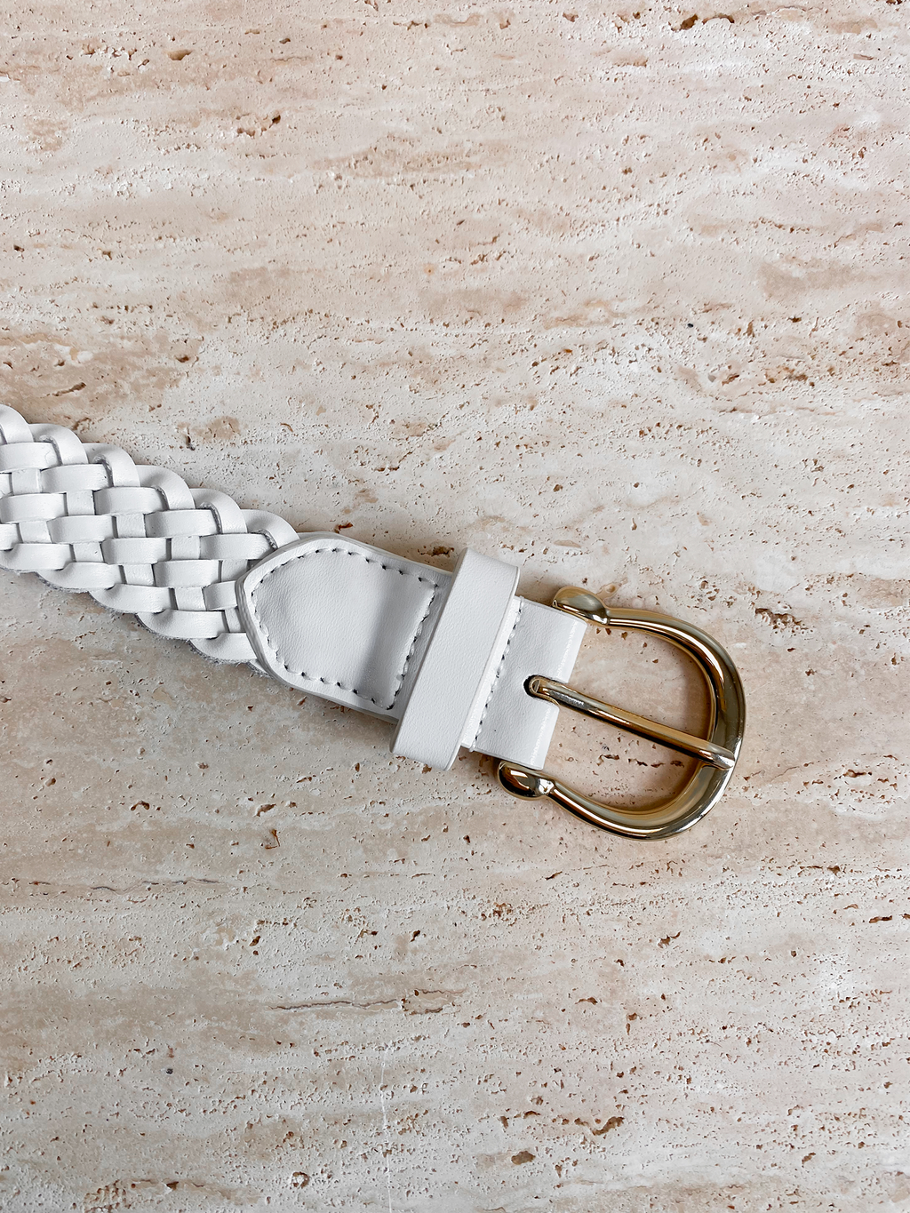 Classic Braided Belt in White - Stitch And Feather