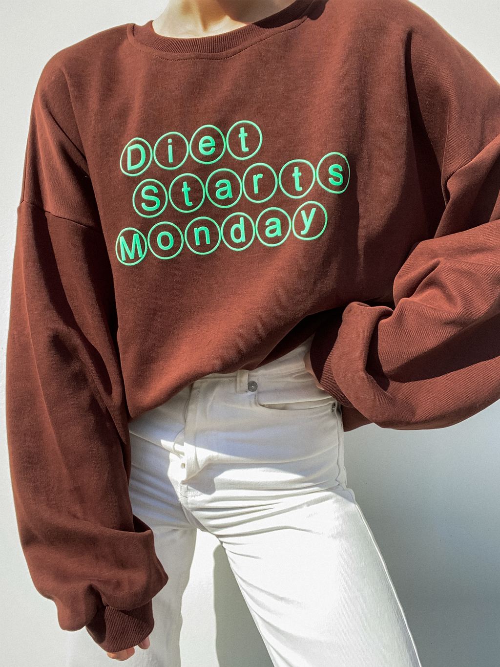 Diet Starts Monday Top in Brown - Final Sale - Stitch And Feather