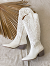 Samara Cowgirl Boot in White - Stitch And Feather