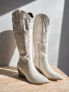 Samara Cowgirl Boot in White - Stitch And Feather