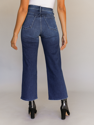 Amika Wide Leg Jeans in Dark Wash - Stitch And Feather