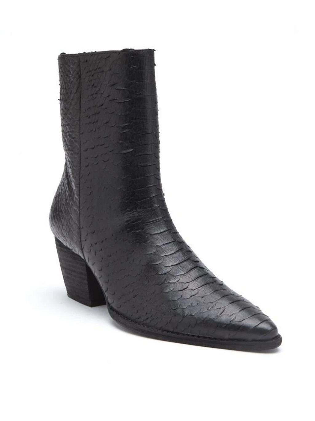 Caty Boot in Black Snake - Stitch And Feather