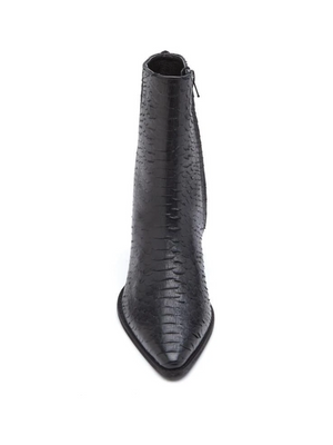 Caty Boot in Black Snake - Stitch And Feather