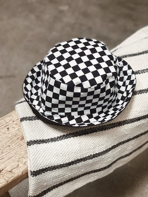 Checkered Bucket Hat in Black - Final Sale - Stitch And Feather