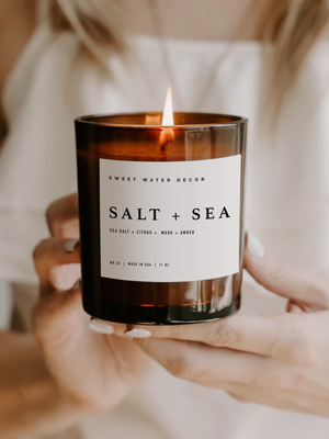 Sea Salt Soy Candle 11oz - Stitch And Feather